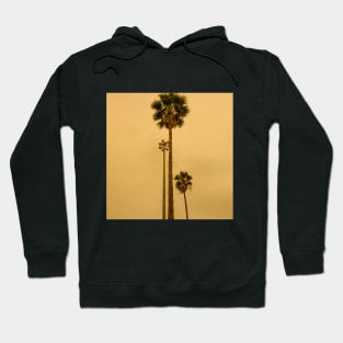 Palm trees - Minimalist sunset beach view in California Hoodie